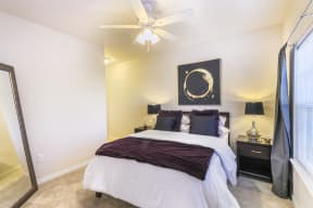 Master Bedroom with Lighted Ceiling Fan at Aventura at Forest Park, Missouri, 63110