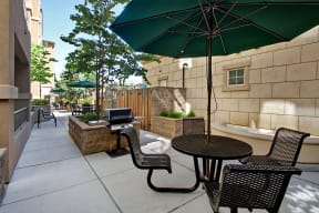 outdoor grill and patio area