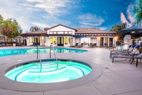 Clubhouse with pool and jacuzzi