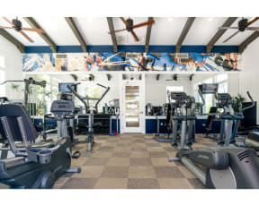 fitness studio with high ceiling