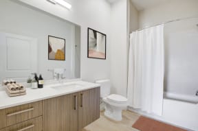 Bathroom with tub and toilet