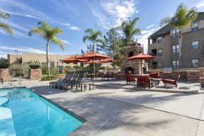 Rancho Bernardo, San Diego CA Apartments for Rent - The Reserve at 4S Ranch - Sparkling Pool Surrounded by Lounge Seating