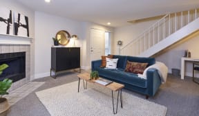 Echo Mountain Apartments Model Living Room and Staircase