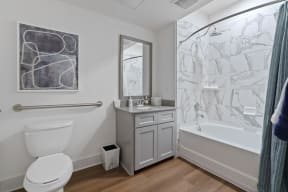 Bathroom with Grey Cabinetry