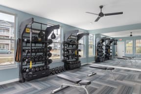 interior clubhouse fitness center trx equipment