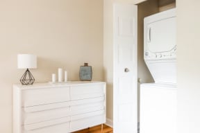 model interior laundry storage closet