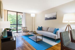 Model Interior Living room overlooking patio