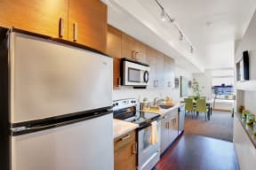 stainless steel appliances at Link Apartments in Seattle, WA 98126