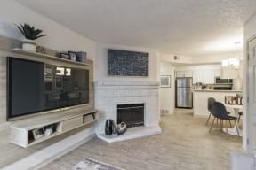 Living Room Remodel With Fireplace at Alvista Trailside Apartments, Englewood, 80110