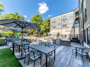 Outdoor Living Area Including Bbq'S And Fire Pits at The Foundry, South Bend, Indiana