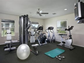 Fitness Center With Modern Equipment, at  Oceanwood Apartments, California