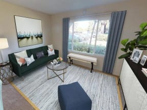 Living Room With Plenty Of Natural Light, at  Oceanwood Apartments, Lompoc, CA