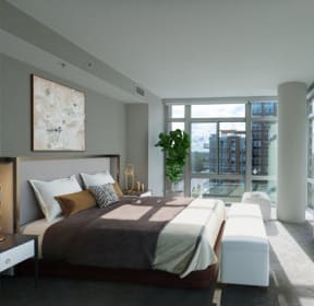 Beautiful Bright Bedroom With Wide Windows at The Sur, Virginia, 22202