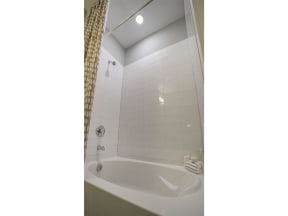 Large Soaking Tub In Pointe at Prosperity Village Bathroom in Charlotte Apartment Rentals