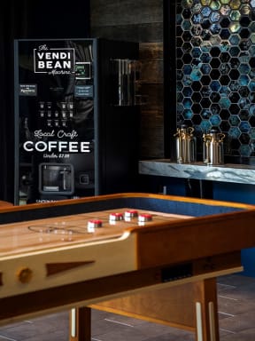 Clubroom game area with Vendi Bean Coffee Machine