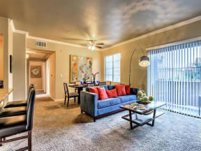 Decorated Montecito Pointe Living Room in Las Vegas Apartments