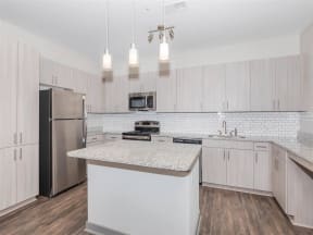 Gourmet One White Oak Kitchen With Islands in Cumming Rental Homes