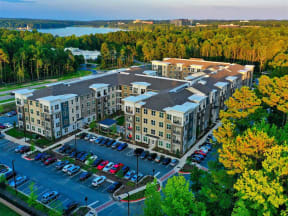 Aerial View Of Pointe at Lake CrabTree Property in Morrisville Apartment Rentals