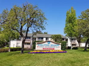 Welcome Sign at Knollwood Meadows Apartments, California