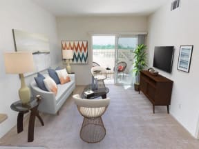 Fitted Living Room With A TV at Knollwood Meadows Apartments, Santa Maria