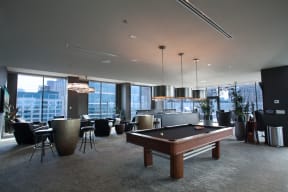 Clubroom with Billiards Table  at Catalyst, Chicago, IL,60661