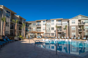 Swimming Pool With Relaxing Sundecks at Meridian at Fairfield Park, Wilmington, North Carolina
