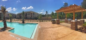 new pool with sunshelf in conroe texas