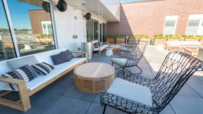 Outdoor courtyard with ample seating