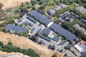 Aerial view of community l Creekside Village in Pittsburg, CA