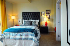 Centerra Apartments in San Jose, CA, with wall-to-wall carpet, stylish decor, and white walls