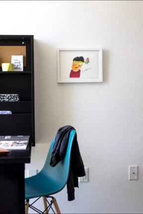 Chair by desk 
