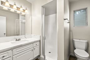 Bathroom with Shower |  Park Grove in Garden Grove, CA 92844