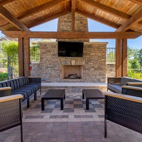 Outdoor Fireplace at Jamison at Brier Creek, Raleigh, 27617