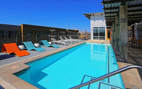 Outdoor Swimming Pool at 1221 Broadway Lofts, San Antonio, Texas