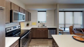 Brightly lit kitchen