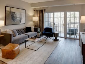 Living Room With Plenty Of Natural Light at The MilTon Luxury Apartments, Vernon Hills, IL, 60061