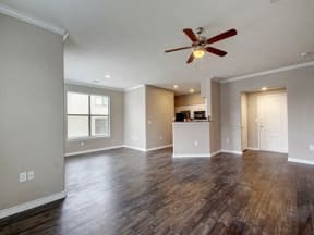 Vacant apartment showing living room