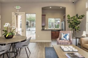 Clubhouse seating Apartments in Roseville, CA - Adora