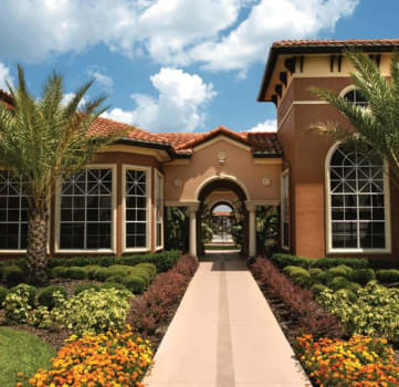 Clubhouse Entrance at The Palms Club Orlando Apartments, Florida
