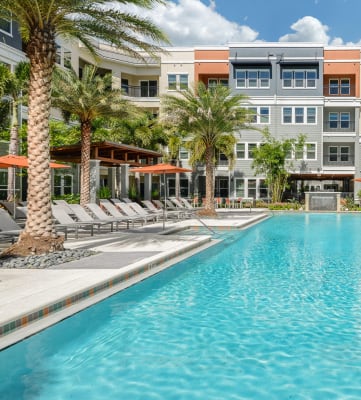 Resort-Style Swimming Pool at Grady Square Luxury Apartments in Tampa FL