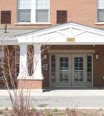 Leasing office exterior-Senior Living at Renaissance Place at Grand Apartments, St. Louis, MO