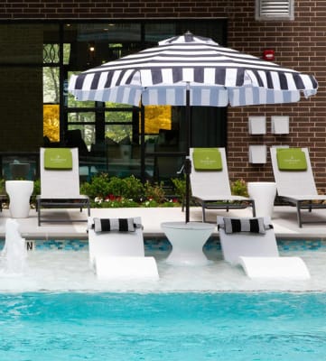 Picturesque Pool And Cabana Setting at Durham Heights, Houston, TX