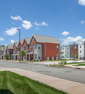 Exterior view of townhomes from street side, Beecher Terrace Apartments, Louisville, KY