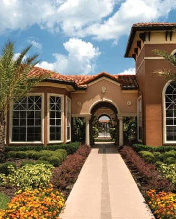 Clubhouse Entrance at The Palms Club Orlando Apartments, Florida