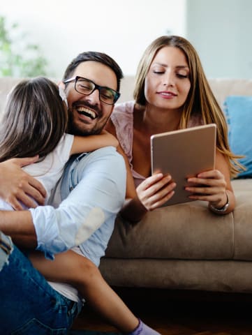 stock image- family on couch
