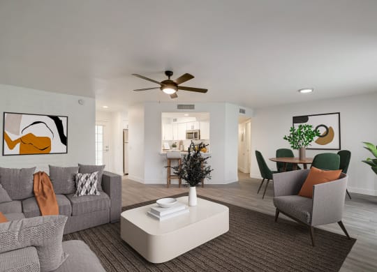 Premium Renovated Living Room in our 2-bedroom Scottsdale Ranch homes