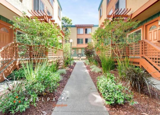 walkway at Peninsula Pines Apartments, South San Francisco, 94080