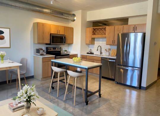 View Of Bright Kitchen at 700 Central Apartments, Minneapolis, 55414