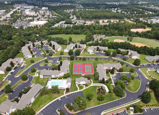Aerial of Crosstimbers Apartments in Morrisville NC