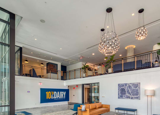 Lobby luxury apartments in Charlottesville VA